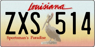 LA license plate ZXS514