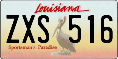 LA license plate ZXS516