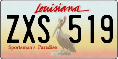 LA license plate ZXS519