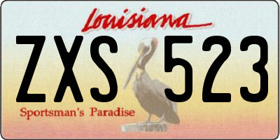LA license plate ZXS523