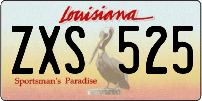 LA license plate ZXS525