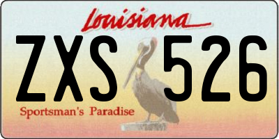 LA license plate ZXS526