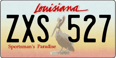 LA license plate ZXS527