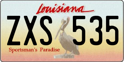 LA license plate ZXS535