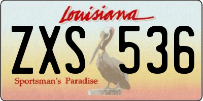 LA license plate ZXS536