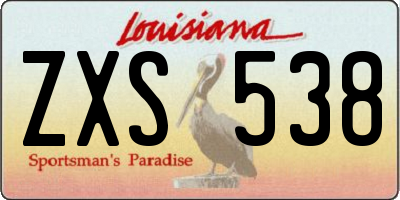 LA license plate ZXS538