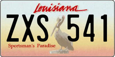 LA license plate ZXS541