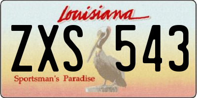 LA license plate ZXS543