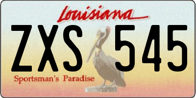 LA license plate ZXS545