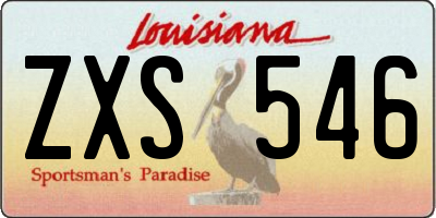 LA license plate ZXS546