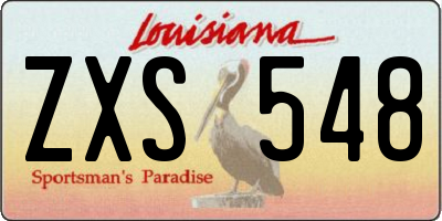 LA license plate ZXS548