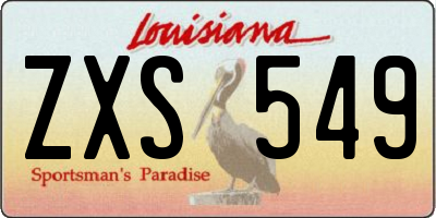 LA license plate ZXS549