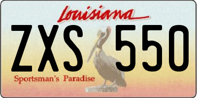 LA license plate ZXS550