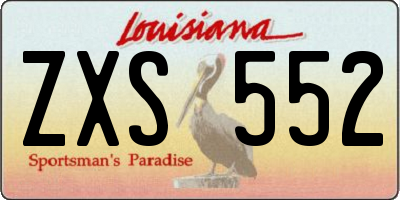 LA license plate ZXS552