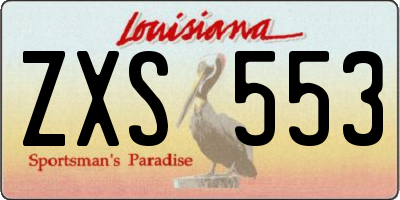 LA license plate ZXS553