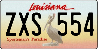 LA license plate ZXS554