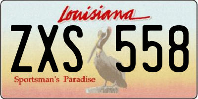 LA license plate ZXS558