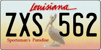 LA license plate ZXS562