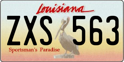 LA license plate ZXS563