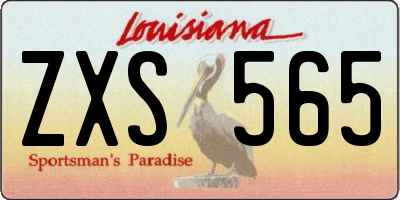 LA license plate ZXS565