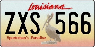 LA license plate ZXS566