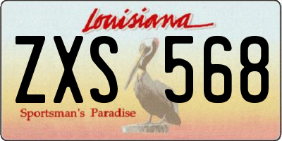 LA license plate ZXS568