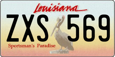 LA license plate ZXS569