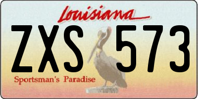 LA license plate ZXS573