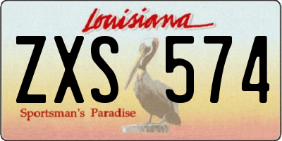 LA license plate ZXS574