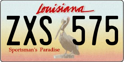 LA license plate ZXS575