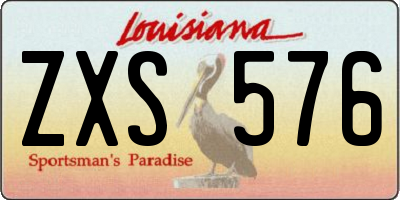 LA license plate ZXS576