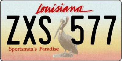 LA license plate ZXS577