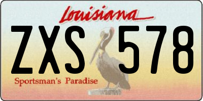 LA license plate ZXS578