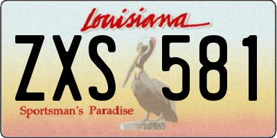 LA license plate ZXS581