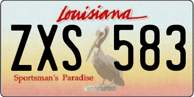 LA license plate ZXS583