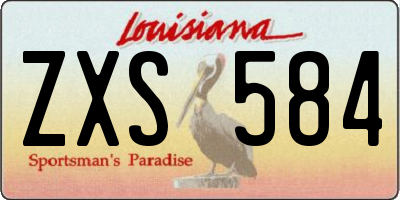 LA license plate ZXS584