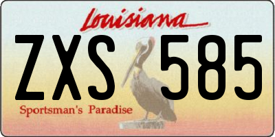 LA license plate ZXS585