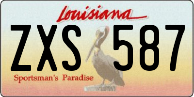 LA license plate ZXS587