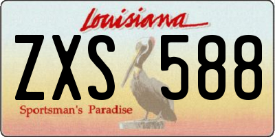 LA license plate ZXS588