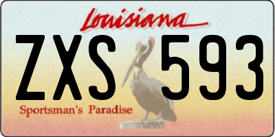 LA license plate ZXS593