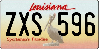 LA license plate ZXS596