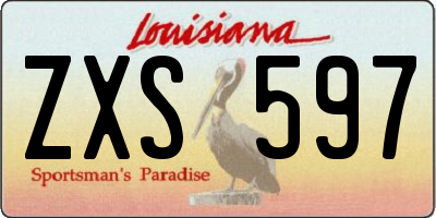 LA license plate ZXS597