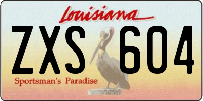 LA license plate ZXS604