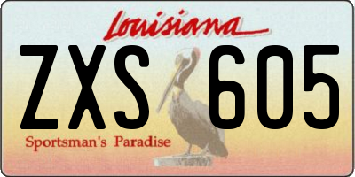 LA license plate ZXS605