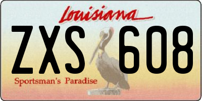 LA license plate ZXS608