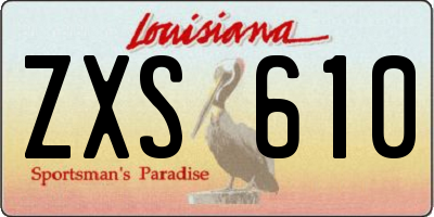 LA license plate ZXS610