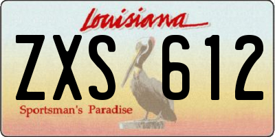 LA license plate ZXS612