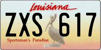 LA license plate ZXS617