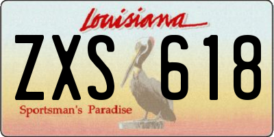 LA license plate ZXS618