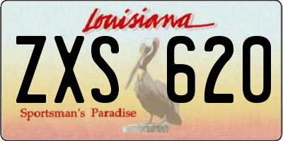 LA license plate ZXS620